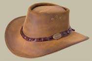 2.0mm oily suede leather hat Broad brim with Crocodile leather hatband